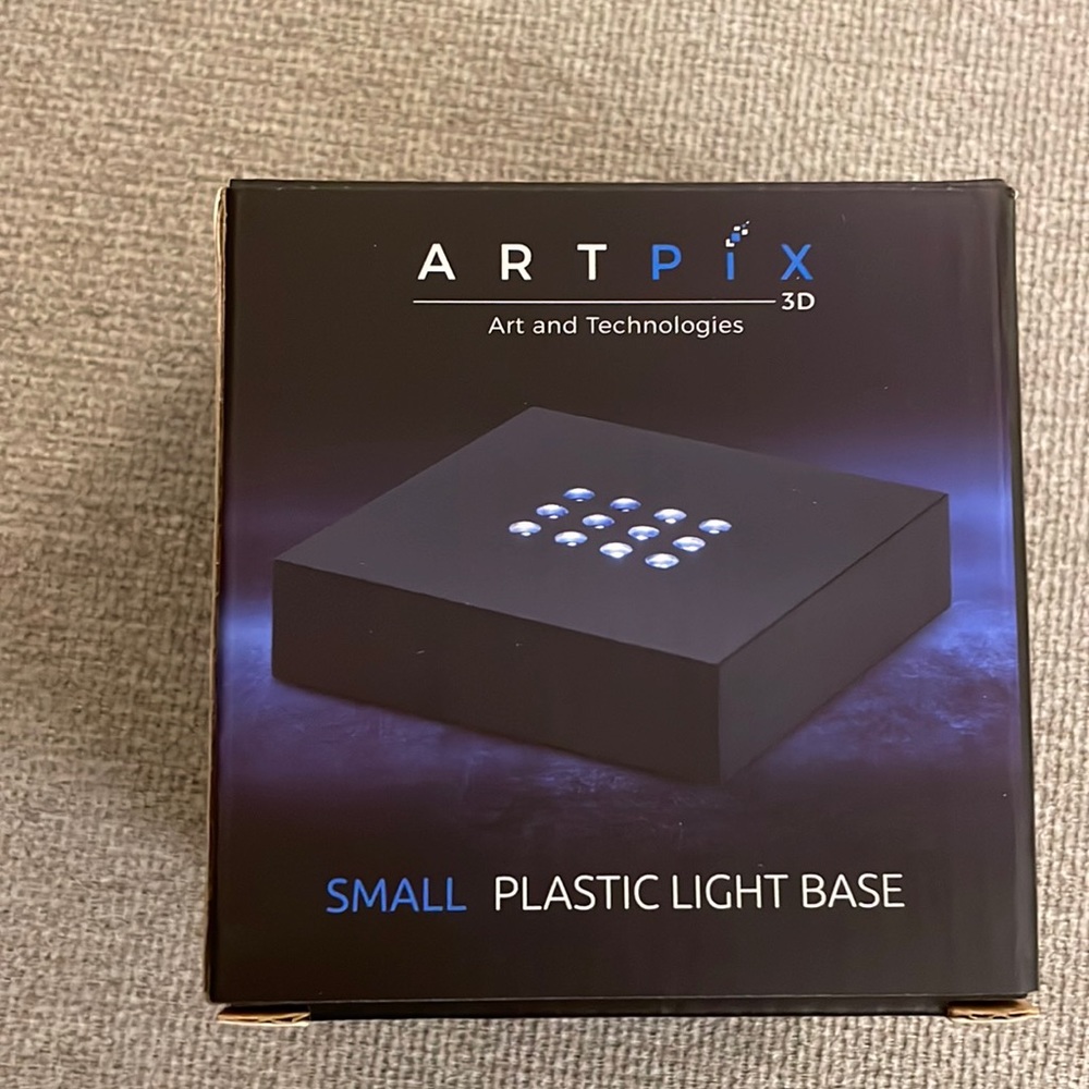 Light base for 3D crystals or glass display